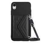 Rhombic Texture Card Bag RFID Phone Case with Long Lanyard — view 65