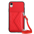 Rhombic Texture Card Bag RFID Phone Case with Long Lanyard — view 66