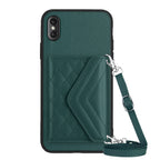 Rhombic Texture Card Bag RFID Phone Case with Long Lanyard — view 55