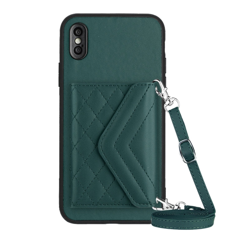 Rhombic Texture Card Bag RFID Phone Case with Long Lanyard — view 55