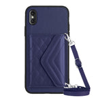 Rhombic Texture Card Bag RFID Phone Case with Long Lanyard — view 56