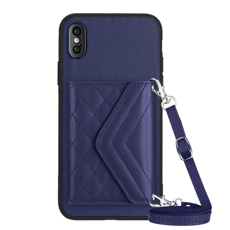 Rhombic Texture Card Bag RFID Phone Case with Long Lanyard — view 56