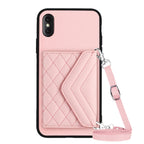 Rhombic Texture Card Bag RFID Phone Case with Long Lanyard — view 58