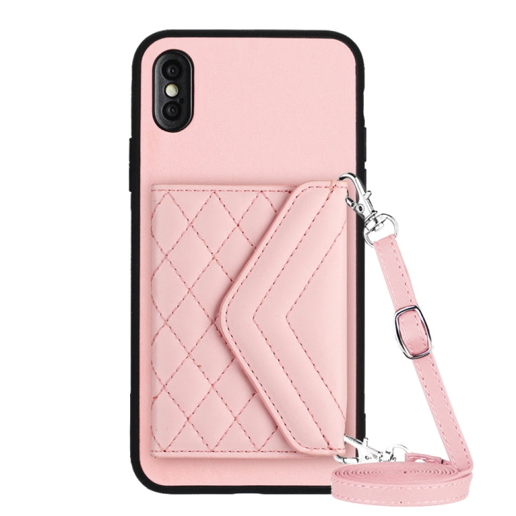 Rhombic Texture Card Bag RFID Phone Case with Long Lanyard — view 58