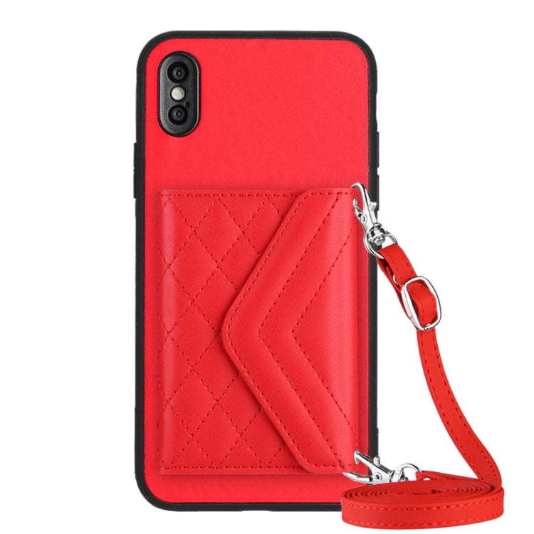 Rhombic Texture Card Bag RFID Phone Case with Long Lanyard — view 60