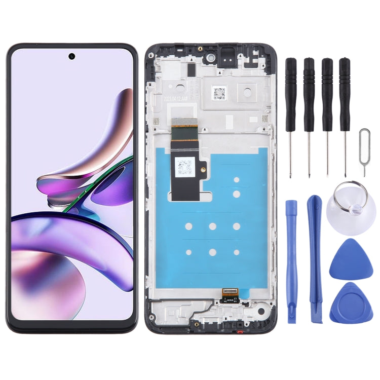 OEM LCD Screen Digitizer Full Assembly with Frame — For Motorola Moto G53