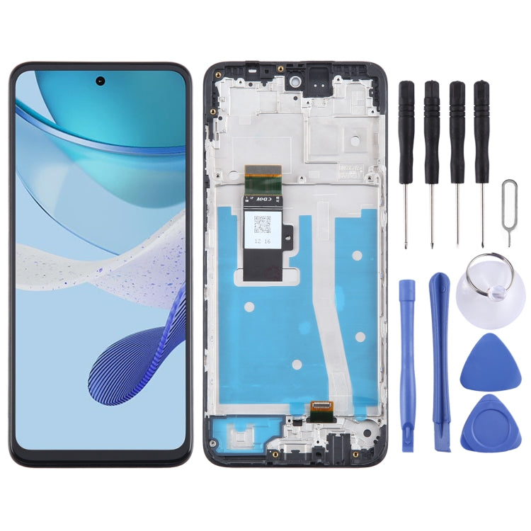OEM LCD Screen Digitizer Full Assembly with Frame — For Motorola Moto E32S