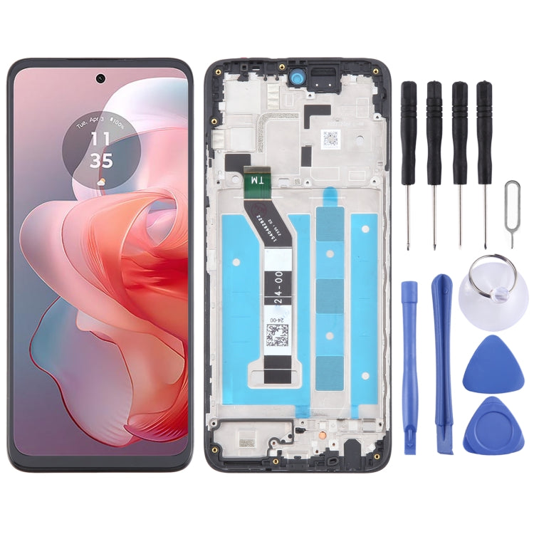 OEM LCD Screen Digitizer Full Assembly with Frame — For Motorola Moto G13