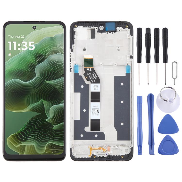 OEM LCD Screen Digitizer Full Assembly with Frame — For Motorola Moto G04