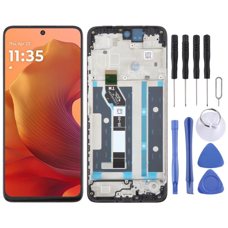 OEM LCD Screen Digitizer Full Assembly with Frame — For Motorola Moto G24