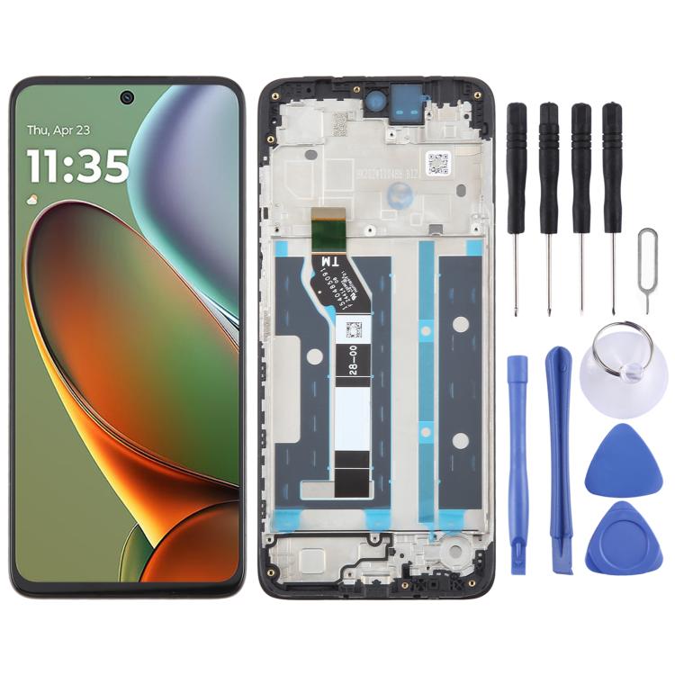OEM LCD Screen Digitizer Full Assembly with Frame — For Motorola Moto G35