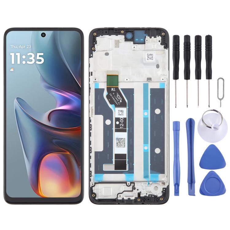 OEM LCD Screen Digitizer Full Assembly with Frame — For Motorola Moto G55