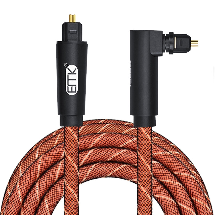 EMK 90 Degree Swivel Adjustable Right Angled 360 Degrees Rotatable Pulg Nylon Woven Mesh Optical Audio Cable — view 11