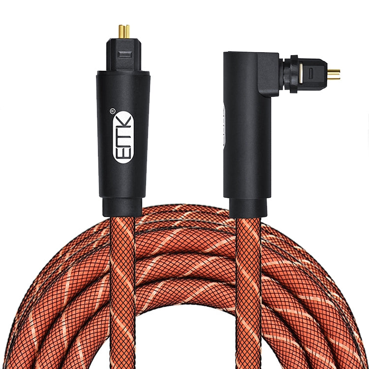 EMK 90 Degree Swivel Adjustable Right Angled 360 Degrees Rotatable Pulg Nylon Woven Mesh Optical Audio Cable — view 12