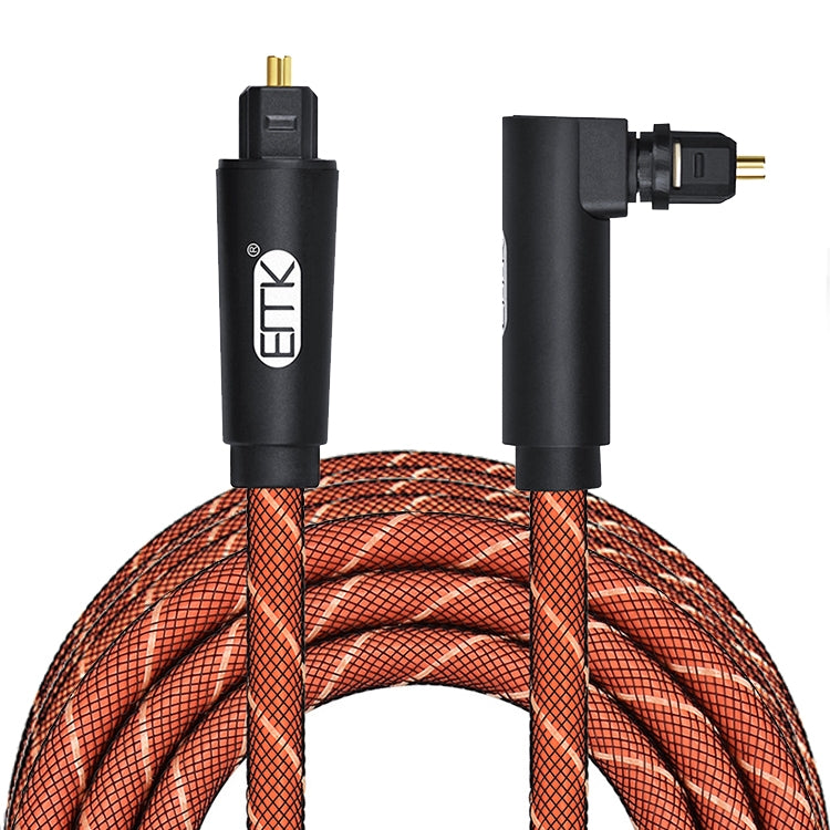 EMK 90 Degree Swivel Adjustable Right Angled 360 Degrees Rotatable Pulg Nylon Woven Mesh Optical Audio Cable — view 13