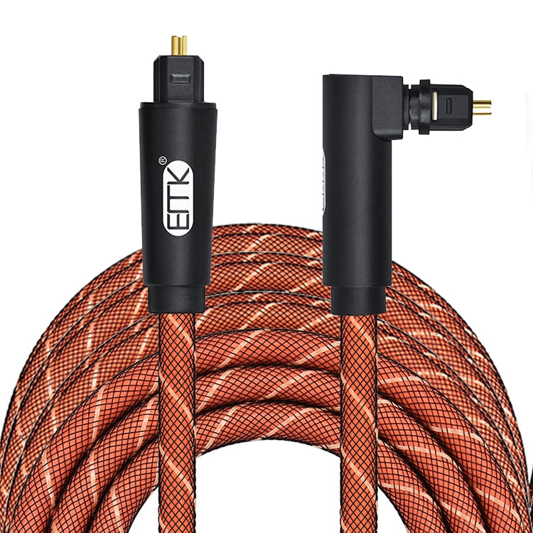 EMK 90 Degree Swivel Adjustable Right Angled 360 Degrees Rotatable Pulg Nylon Woven Mesh Optical Audio Cable — view 14