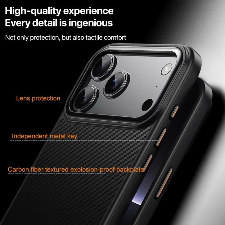 Kevlar Fiber Texture Shockproof Magnetic Phone Case — For iPhone 17