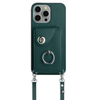 Organ Card Bag Ring Holder Phone Case with Long Lanyard — For iPhone 15 Pro