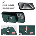 Organ Card Bag Ring Holder Phone Case with Long Lanyard — For iPhone 14 Plus