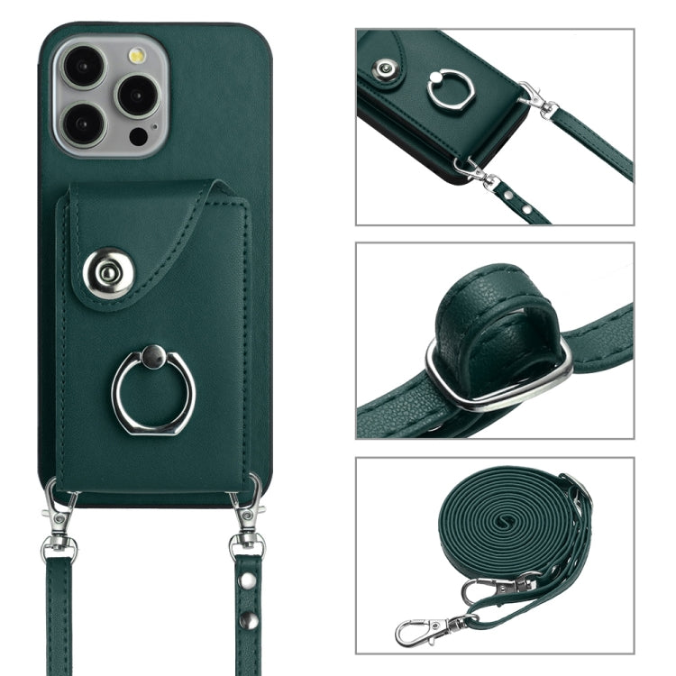 Organ Card Bag Ring Holder Phone Case with Long Lanyard — For iPhone 14