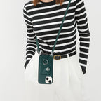 Organ Card Bag Ring Holder Phone Case with Long Lanyard — For iPhone 12 mini