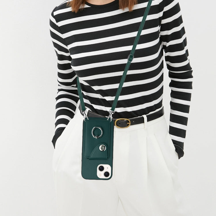 Organ Card Bag Ring Holder Phone Case with Long Lanyard — For iPhone 12 mini