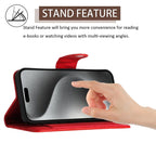Rhombic Texture Flip Leather Phone Case with Lanyard — For iPhone 15 Plus
