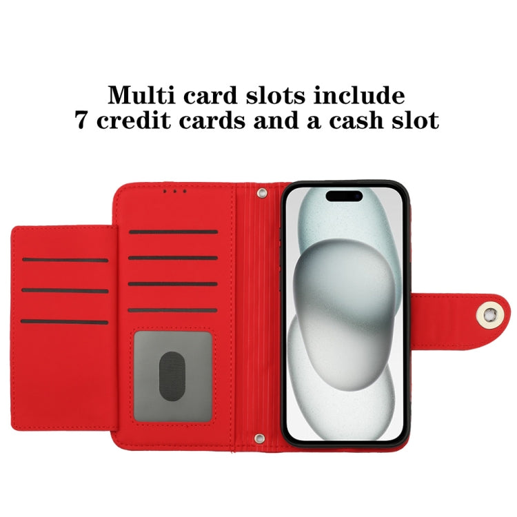Rhombic Texture Flip Leather Phone Case with Lanyard