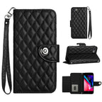 Rhombic Texture Flip Leather Phone Case with Lanyard — view 49