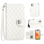 Rhombic Texture Flip Leather Phone Case with Lanyard