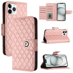Rhombic Texture Flip Leather Phone Case with Lanyard