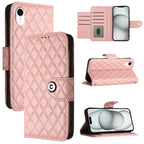 Rhombic Texture Flip Leather Phone Case with Lanyard