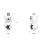 ESCAM QF202 E27 2x2MP Dual Lens Motion Detection Waterproof WiFi IP Two Way Audio Night Vision Camera