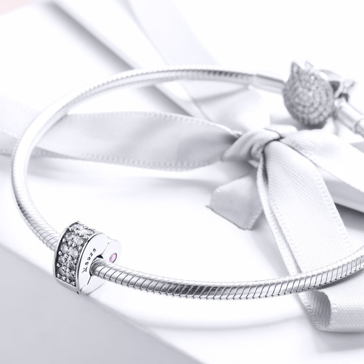 S925 Sterling Silver Heart-shaped Positioning Buckle Beads DIY Bracelet Necklace Accessories