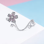 S925 Sterling Silver Beautiful Flowers DIY Bracelet Accessories — Silver