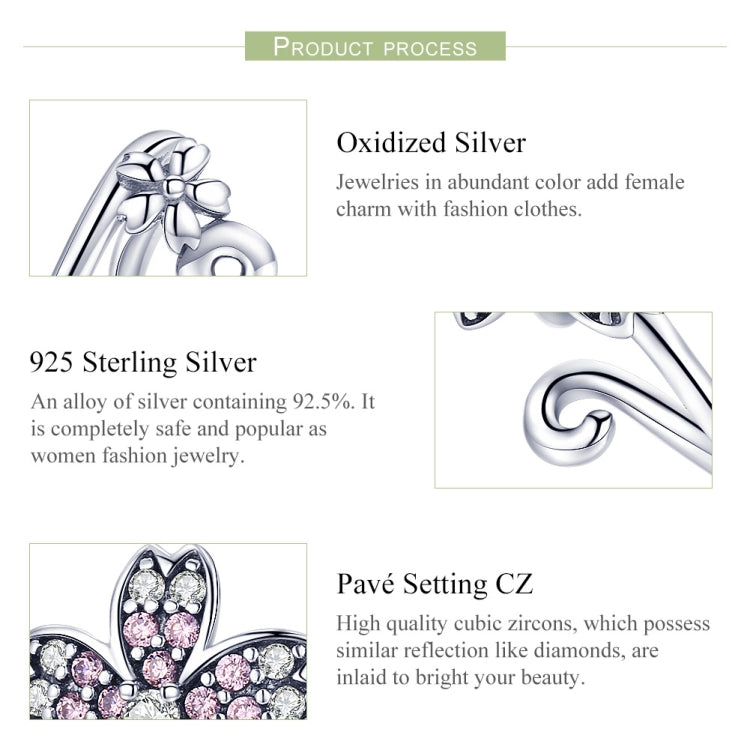S925 Sterling Silver Beautiful Flowers DIY Bracelet Accessories — view 4