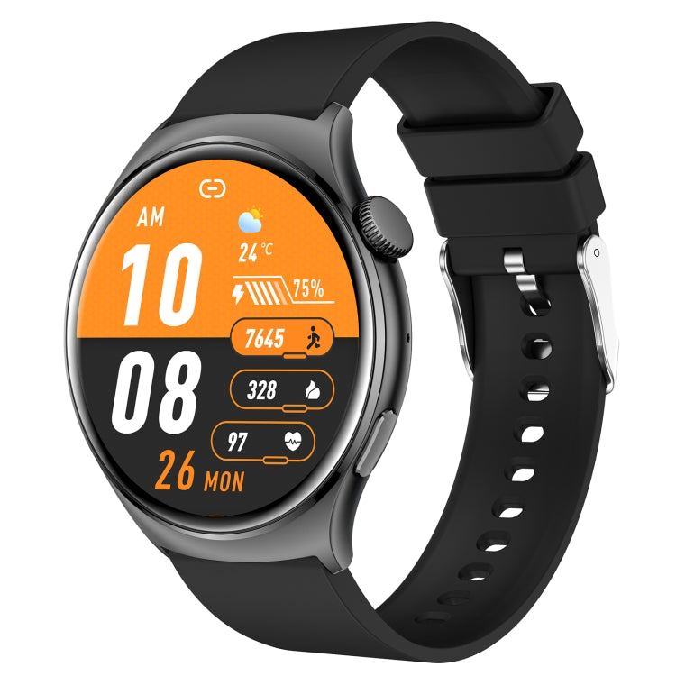 QX10 1.43 inch BT5.2 Smart Sport Watch, Support Sleep / Heart Rate / Blood Oxygen / Blood Pressure Health Monitor — Black