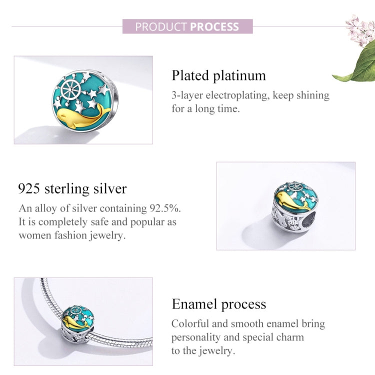 S925 Sterling Silver Whale Star Beads DIY Bracelet Necklace Accessories