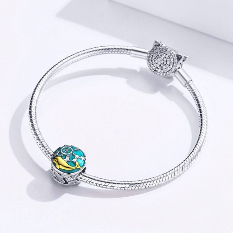 S925 Sterling Silver Whale Star Beads DIY Bracelet Necklace Accessories