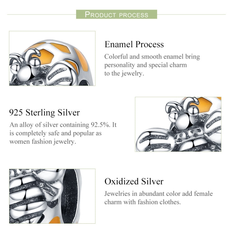 S925 Sterling Silver Bee Beads DIY Bracelet Necklace Accessories