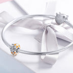S925 Sterling Silver Bee Beads DIY Bracelet Necklace Accessories