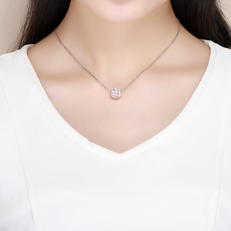 S925 Pure Silver Pink Heart-shaped Diamond Beads
