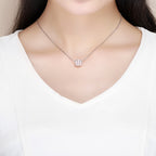 S925 Pure Silver Pink Heart-shaped Diamond Beads