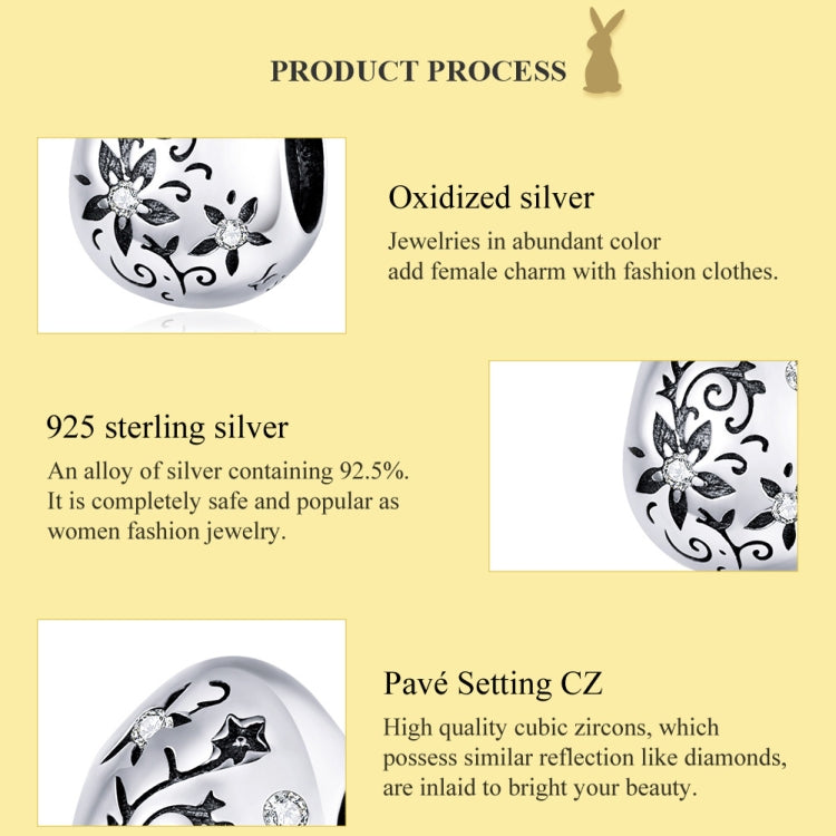 Easter Egg Retro Pattern Sterling Silver S925 Beaded DIY Bracelet Accessories — view 3