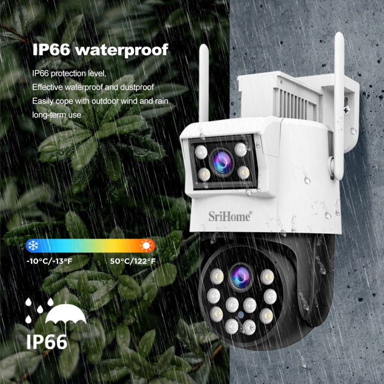 SriHome SH048 2MP + 2MP Humanoid Tracking Smart Night Vision Dual Lens IP Camera
