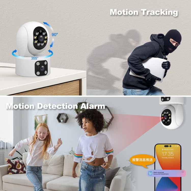 SriHome SH049 2MP + 2MP Humanoid Tracking Smart Night Vision Dual Lens HD IP Camera
