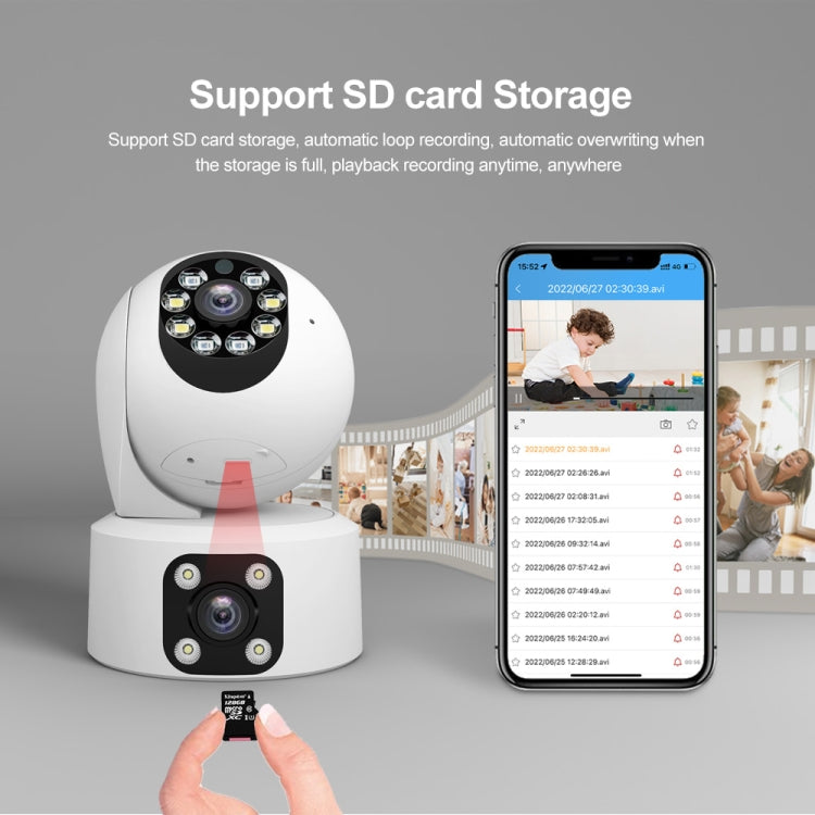 SriHome SH049 2MP + 2MP Humanoid Tracking Smart Night Vision Dual Lens HD IP Camera
