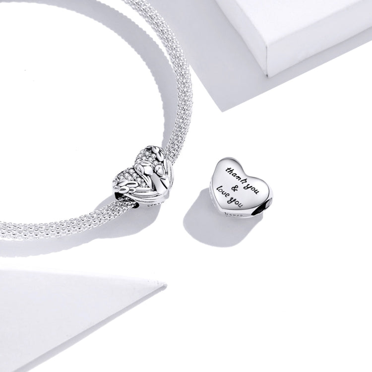 S925 Sterling Silver Pendant Motherly Love Relief Beads DIY Bracelet Necklace Accessories