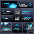 GXMO H90 Windows 11 Intel Core i7 11390H Processor Mini Computer — view 3