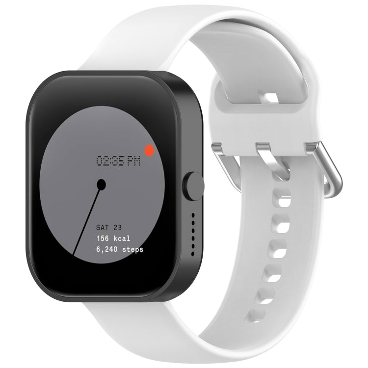 For Nothing CMF Watch Pro D395 / Watch Pro 2 22mm Solid Color Silver Buckle Silicone Watch Band — view 18